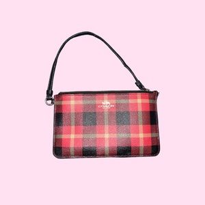 Coach Plaid Wristlet